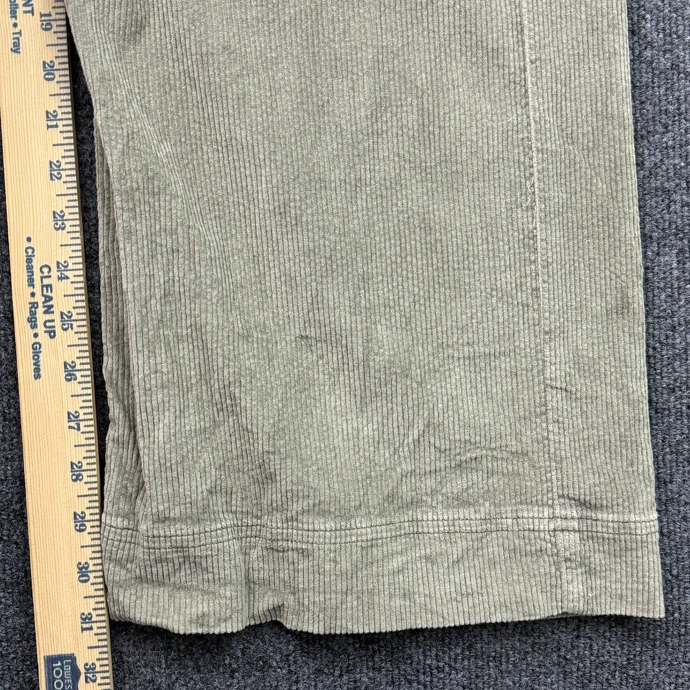 American Eagle Cargo Pants Womens 10 Green Tan Corduroy Wide Leg Skater Baggy - Picture 12 of 16